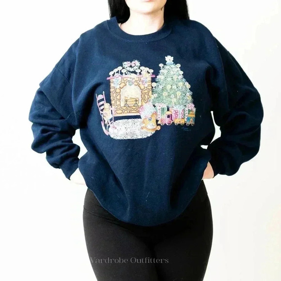 Vintage 90s CottageCore Grandmacore Crewneck Sweatshirt - Picture 2 of 7